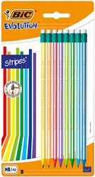 BIC pencils with eraser - set of 8 - colorful graphite pencils