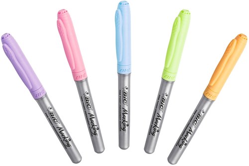 BIC Permanent Felt Tip Pens Pastel - 5 pcs - Creative Drawing-3