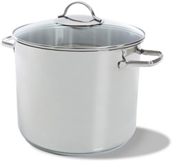 Stainless Steel Soup Pot 26 cm 11 Liter - Glass Lid - Induction Safe