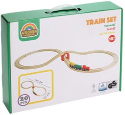 Wooden train track toy 20-piece train set for children