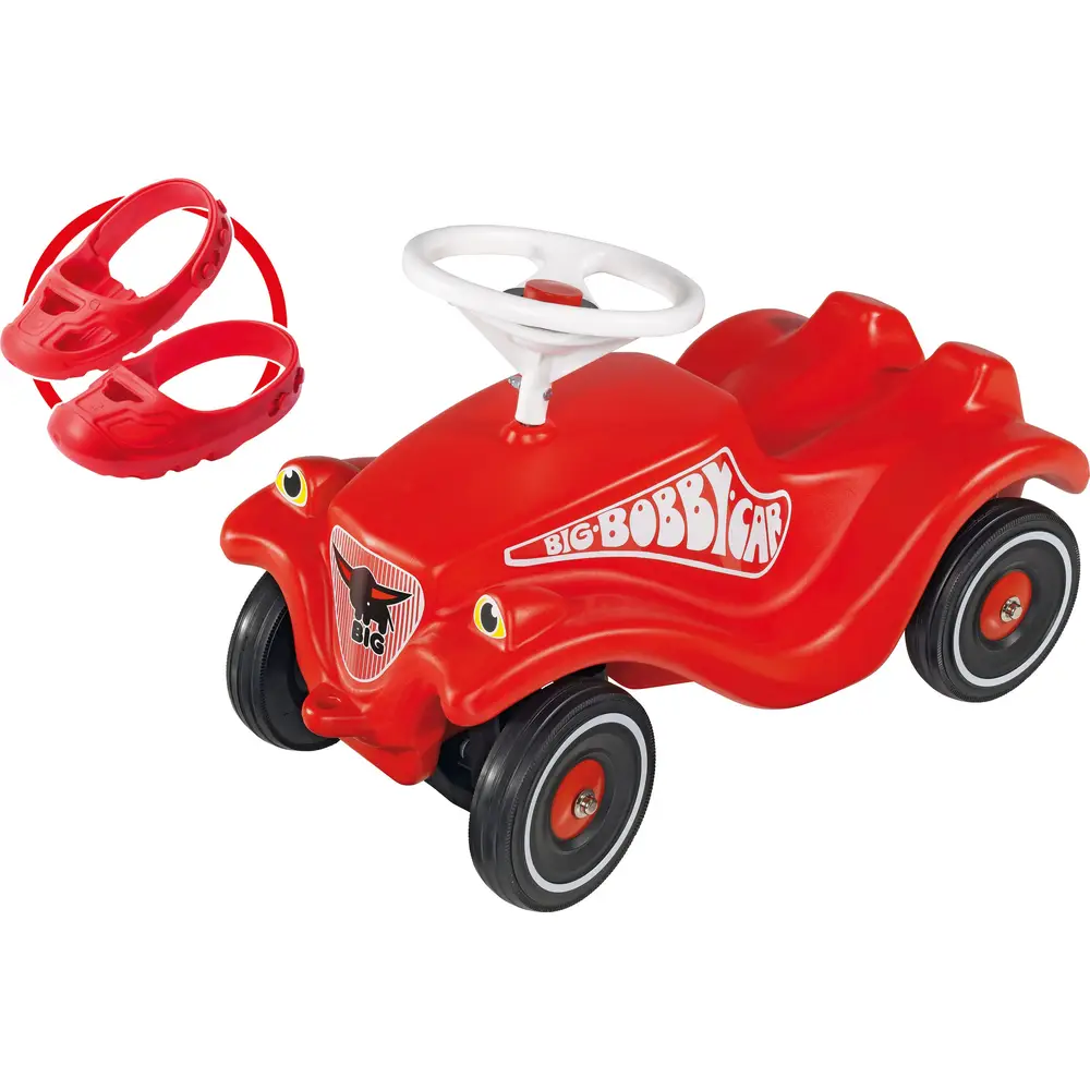 BIG Bobby Car ride-on with whisper wheels and shoe protectors red