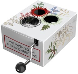 Belle Lurette hand crank music box Christmas toy We wish you a merry Christmas