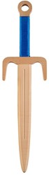 Woodsy Houten Sai dolk. Op kaart. 46x12x4 cm. Beukenhout. 4+