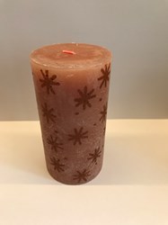 Bolsius Stompkaars Rustiek 13 x 6,8 cm  Creamy Caramel met print