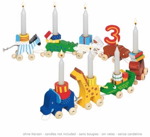 Goki birthday wooden train toy - colorful caravan-2
