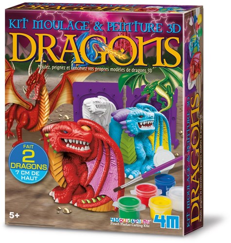 4M Pour And Paint 3D Dragons - French