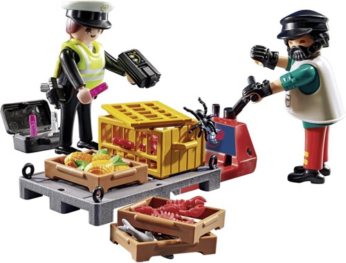 Playmobil City Action Customs Check Playset - 70775 Harbor Cargo-2