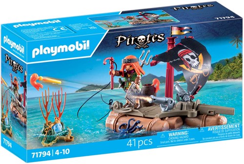 Playmobil Pirates pirate raft building set with treasure and play figure