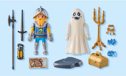 Playmobil building set castle ghost and Novelmore knight toy-2