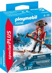 Playmobil pirate toy with raft and hammerhead shark 70598 adventure