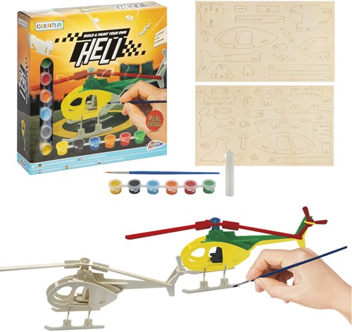 Grafix wooden helicopter construction kit - creative craft toy for kids-3