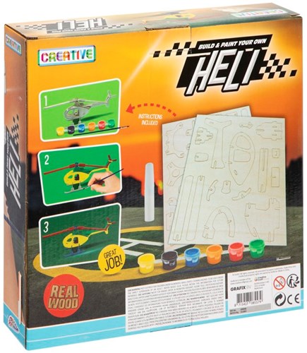 Grafix wooden helicopter construction kit - creative craft toy for kids-2