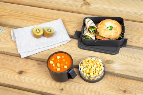 Brabantia lunch set lunchbox and soup mug Dark Grey plastic 2-piece-2