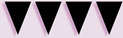 Folat black bunting 10 meters - party decoration plastic