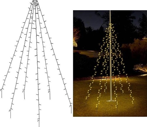 Koopman Christmas flagpole lights 192 LED warm white outdoor