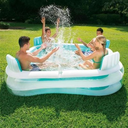 Summer Waves family inflatable pool 2-rings 223x223x66 cm white-blue-2