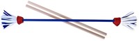 Eureka juggling Flower Stick set - blue shaft red white blue flower-2