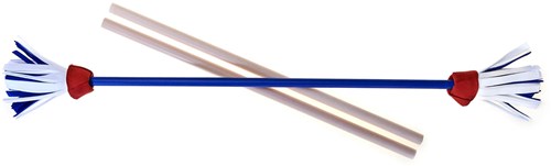 Eureka juggling Flower Stick set - blue shaft red white blue flower-2
