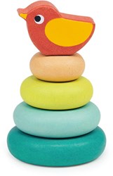 Mentari wooden stacking tree with bird - educational toy for kids