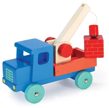 Mentari wooden pick-up truck blue - classic toy car for kids-3