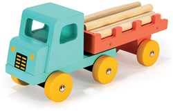 Mentari wooden toy truck teal blue - educational wooden toy