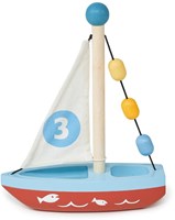Mentari wooden sailing boat toy - colourful and durable