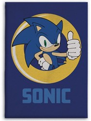 Fleece Blanket Sonic - Blue - 100x140cm - Kids Blanket Sonic