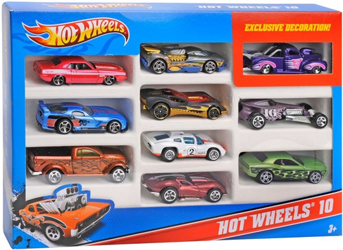 Hot Wheels gift set - toy cars 10-pack with exclusive car