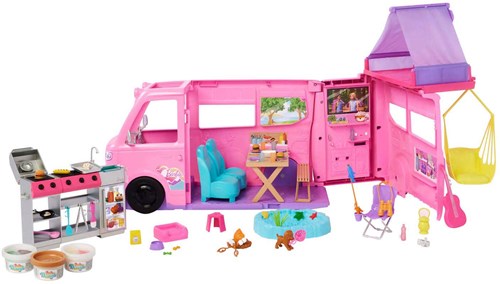 Mattel Barbie camper toy car - dream camper playset with accessories-2