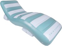 Swim Essentials Luxury Lounge Air Mattress - Green White - Pool 180 cm-2