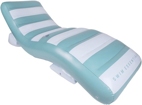 Swim Essentials Luxury Lounge Air Mattress - Green White - Pool 180 cm-2