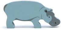 Tender Leaf safari animal hippopotamus - wooden play figure blue grey