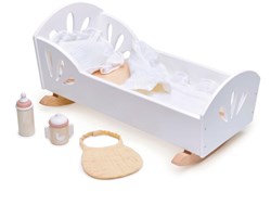 Tender Leaf wooden doll bed Sweet Swan - sustainable toy cradle