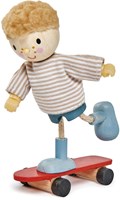 Tender Leaf wooden doll - Edward with skateboard kids toy