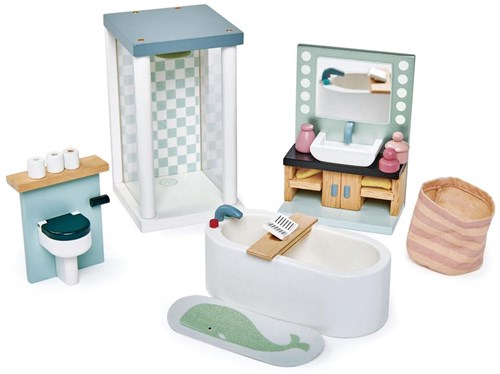 Tender Leaf dollhouse bathroom wooden playset sustainable blue-2
