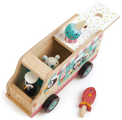 Tender Leaf wooden ice cream van Penguin - toy ice cream truck - role play-3