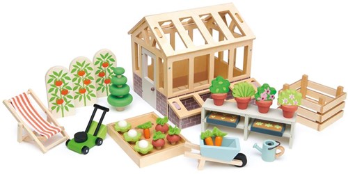 Tender Leaf greenhouse and garden set - wooden toy greenhouse and garden for kids-2