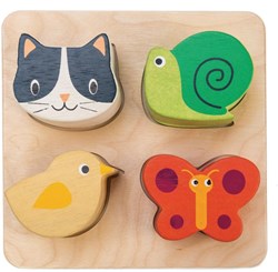 Tender Leaf shape puzzle - wooden sensory toy for toddlers and kids