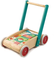 Tender Leaf wooden baby walker - toddler walker with blocks