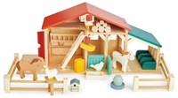 Tender Leaf wooden farm playset with animals and accessories - sustainable toy