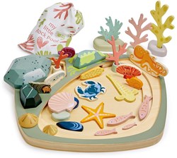 Tender Leaf wooden pond with stones - nature inspired educational toy