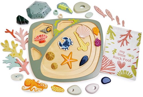 Tender Leaf wooden pond with stones - nature inspired educational toy-2