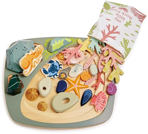 Tender Leaf wooden pond with stones - nature inspired educational toy-3