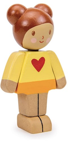 Tender Leaf dolls family - Caramel girl wooden toy dollhouse figure-2
