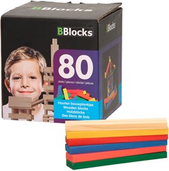 BBlocks building planks set - 80 pieces colorful wooden toy
