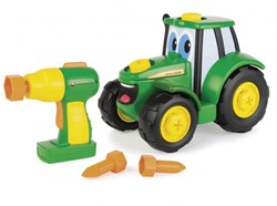 Tomy - Construction Toy Johnny Tractor with Drill, Light & Sound