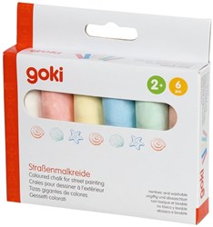 Goki street chalk - colourful outdoor toy 6 pieces