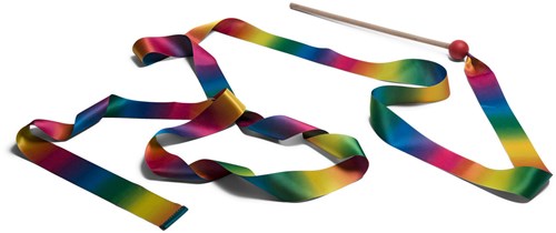 BS Toys rainbow dance ribbon - wooden stick - 3.7 meters long-3