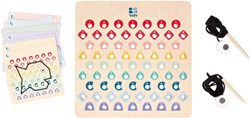 BS Toys wooden lacing game educational toy with color code cards