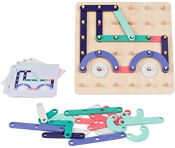 BS Toys wooden geoboard educational toy with patterns and shapes
